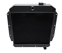 3-Row Aluminum Radiator 1955-1959 Chevy Pickup Truck, Semi-Gloss Black Finish