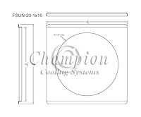 FSUN-20-1X16 Aluminum Fan Shroud for UN20CH, UN20DP, & UN20FD Radiator