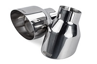 Single-Walled 4" Slash-Cut Tips (Polished Silver) - Set of 2