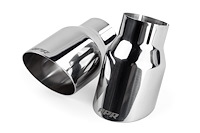 Single-Walled 3.5" Slash-Cut Tips (Polished Silver) - Set of 2