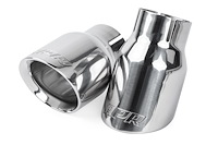 Double-Walled 3.5" Slash-Cut Tips (Polished Silver) - Set of 2