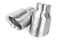 Double-Walled 3.5" Slash-Cut Tips (Brushed Silver) - Set of 2