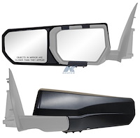 80960 Snap & Zap Clip-On Towing Mirror Set Fits Select Chevrolet Colorado GMC Canyon [Textured Black]