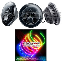 High Powered Sealed Beam Headlight Black Bezel
