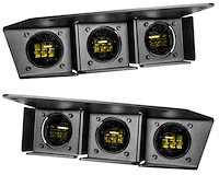 Triple LED Fog Light Kit for Late-Model Ford Bronco with OEM Modular Steel Front Bumper [Yellow]