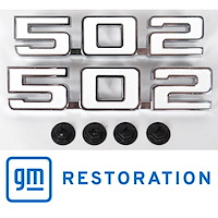 EM01-502A Fender Emblems "502" for 4.5" X 1", 1969 Chevy Camaro, 1970-1974 Chevy Nova ,