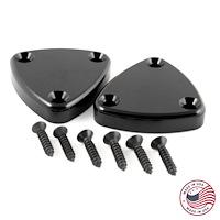 CBW-009B Sun Visor Delete Plate, 1982-2002 Chevy Camaro/Pontiac Firebird, Billet Aluminum, Black, Pair