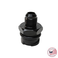 CBW-027B Valve Cover Oil Cap Adapter w/-10 AN Fitting, GM LS, Billet Aluminum, Black