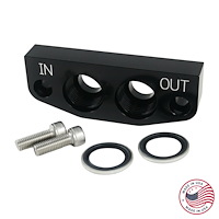 CBW-087 -12AN Dry Sump Oil Pan Adapter Plate, 2006-2019 Chevy Corvette Z06/ZR1 LS3/LS7/LS9/LT4/LT5, Billet Aluminum
