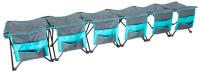 Folding Bench Seats 6 People [Gray and Teal]