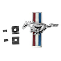 Officially-Licensed Ford Grille Emblem for 1966 Ford Shelby GT350 Mustang Concours [Tri-Bar Running Pony Logo] Chrome