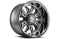 GD11-Series Wheel, Size: 22 x 12 in., Bolt Pattern: 5 x 127/139.70 mm, Offset: -44 mm [Gloss Anthracite w/Black Lip]