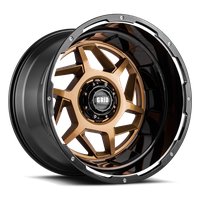 GD14-Series Wheel, Size: 24 x 14 in., Bolt Pattern: 6 x 135/139.70 mm, Offset: -76 mm [Gloss Bronze w/Black Lip]