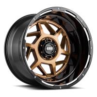 GD14-Series Wheel, Size: 24 x 14 in., Bolt Pattern: 8 x 165.10 mm, Offset: -76 mm [Gloss Bronze w/Black Lip]