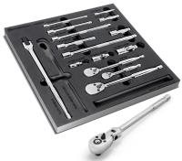 16-Piece Pro Tech Ratchet and Socket Accessories Set