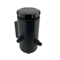A1650AB Hydroboost Power Steering Reservoir Remote, Dual -6AN Return [Black Anodized]