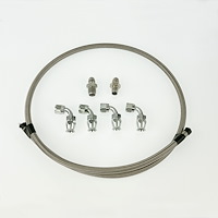 HK210 Power Steering Braided Hose Kit, Ford Rack to -6AN Reservoir [Stainless]