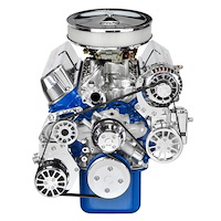 SFL51M Pulley Kit for Small Block Ford 351W, w/ Alternator/AC/Power Steering, Long Water Pump [Machined]