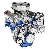 SFM51P Pulley Kit for Small Block Ford 351W, w/ Alternator/AC/Power Steering, Short Water Pump [Polished]
