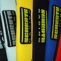 SR 01119 2 in. Shoulder Pads w/Racing Patch [Blue w/Yellow Patch]