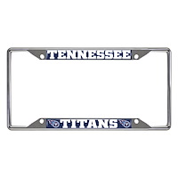 21391 Chrome-Metal License Plate Frame, 6.25 in. x 12.25 in., Tennessee Titans [Blue Logo]