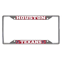 21531 Chrome-Metal License Plate Frame, 6.25 in. x 12.25 in., Houston Texans [Red Logo]