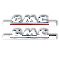 9800 "GMC" Hood Side Emblem Set for 1947-1955 GMC Trucks [Chrome]