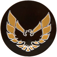 Snowflake Wheel Center Cap Insert Black with Gold Bird