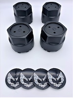 BCSS1 Black Center Cap Set for 1977-1981 Pontiac Firebird [Silver Bird Inserts]