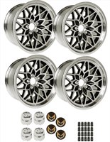BSF179KGM 17" X 9" Black Snowflake Wheel Kit [Gold Bird Inserts]