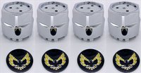 CCSY1 Center Cap Set for 1977-1981 Pontiac Firebird [Yellow Bird with Chrome Outline Inserts]