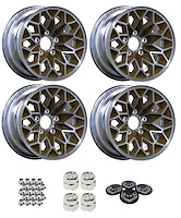 GBAN158KBG Bandit Snowflake Wheel Size: 15" x 8" 1977-1981 Pontiac Trans Am Design [Silver/Gold]