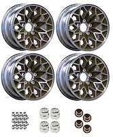 GBAN158KG Bandit Snowflake Wheel Size: 15" x 8" 1977-1981 Pontiac Trans Am Design [Silver/Gold, Gold Birds]