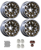 GBAN179KR Bandit Snowflake Wheel Size: 17" x 9" 1977-1981 Pontiac Trans Am Design [Silver/Gold, Red Birds]