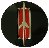 Center Cap Insert for Olds SSII Wheels [Black with Red Rocket]