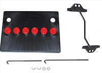 MBC24RED1 Battery Topper with Battery Strap for 1966-1969 Chrysler A-Body Models [Red Caps]