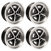 MMW178BLKS Magnum Wheel Set [Size: 17" x 8"] Finish: Black Powder Coated w/Machined Lip