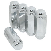 Conical Seat 1-Piece Chrome Lug Nuts 1/2" x 20 Standard Threads