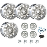 MRA178K Mopar Rallye Wheel Kit [Size: 17" x 8"] Finish: Silver Powder Coated w/Machined Lip