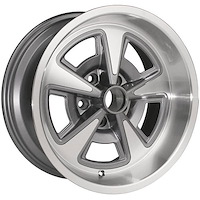 PRW179GUN Pontiac Rally II Wheel Kit [Size: 17" x 9"] Finish: Gunmetal Gray w/Machined Lip