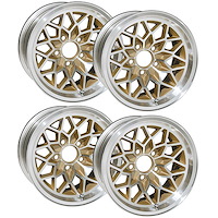 SFW158V2S Snowflake Wheel Set [Size: 15" x 8"] Finish: Gold Painted Recesses & Gloss Clear Coat