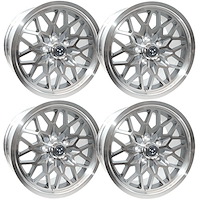 SFW1794GUNS Snowflake Wheel Set [Size: 17" x 9"] Finish: Gunmetal Painted Recesses & Gloss Clear Coat
