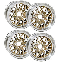 SFW179GLDV2S Snowflake Wheel Set [Size: 17" x 9"] Finish: Gold Painted Recesses & Gloss Clear Coat