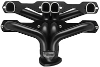 CC1DP-BEC Shorty Header Set, Small Block Chevy, D-Port Flange [Black Satin Ceramic Coating]