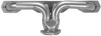 CC2DP-SEC Shorty Header Set, 1932-1948 Chevy Cars/Trucks w/Small Block Chevy, Angle Plug, D-Port Flange [Silver Ceramic Coating]