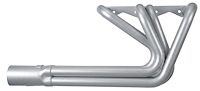 CER100-SEC Sprint Car Style Roadster Header, Small Block Chevy, 26 in. Turnout Length [Silver Ceramic Coating]