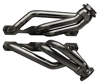 US56-P Shorty Header Set, 55-57 Chevy Cars w/SBC, Unisteer Rack & Pinion w/Ididit or Similar Steering Column [Raw/Unfinished]