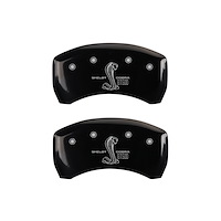 10010RGT5BK Rear Disc Brake Caliper Covers Fits Select Ford Mustang [Black Finish w/ Silver GT500 Shelby (Rear Only)]