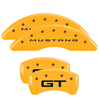 10200S2MGYL Front Disc Brake Caliper Covers Fits Select Ford Mustang [Yellow Finish w/ Black Mustang / GT (2015)]