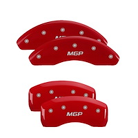 16237SMGPRD Front & Rear Disc Brake Caliper Covers Fits Select Toyota Camry [Red Finish w/ Silver MGP]